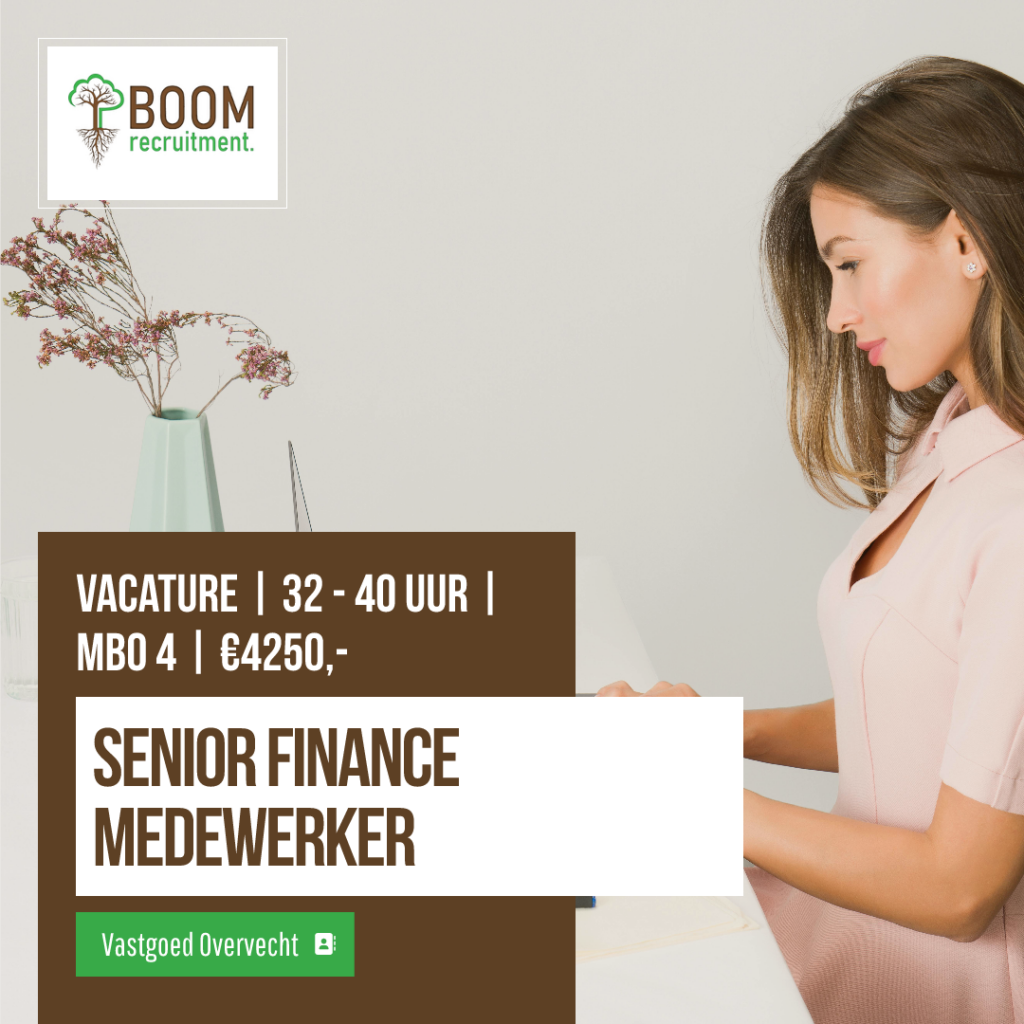 Senior Financieel Administratief Medewerker l 32 – 40 uur l €4250,-
